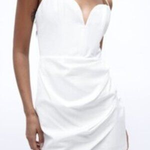 Zara White Linen Blend Dress  SIZE S 7385/217/250